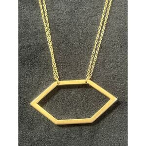 Vintage Gold-Tone Hexagon Necklace